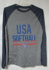 USA Softball Men&rsquo;s Size Medium Long Sleeve Raglan T-Shirt C1 2540