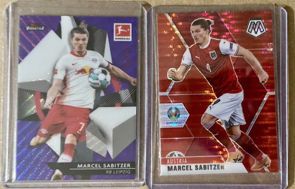MARCEL SABITZER 2021 Topps Finest #60 Purple Wave /250 + Red Pulsar Mosaic #2