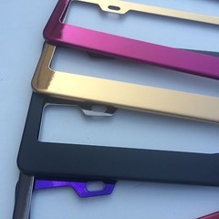 Stainless Steel Polish Black Red Blue Purple Hot Pink License Plate Holder Frame