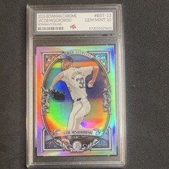 Topps 2026 Bowman Chrome Jacob Misiorowski Rookie Bowman Sterling BST-13 PTA 10