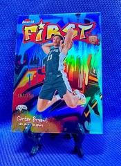 CARTER BRYANT • 2025-26 Topps Finest • First Blue Refractor /150 • F-14 RC SPURS