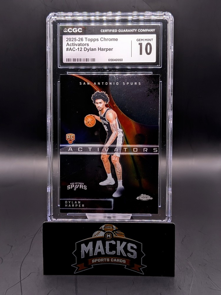 Dylan Harper 2025 Topps Chrome #AC-12 Activators Rookie RC CGC 10 Spurs