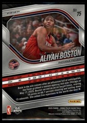 2025 Panini Prizm WNBA #75 Aliyah Boston White Seismic Prizms