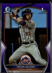Nolan McLean 2023 Bowman Chrome 1st Purple Refractor RC 212/250 New York Mets