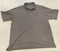 Antigua Atlanta Braves Polo Shirt Gray Grey Embroidered Logo Size XL