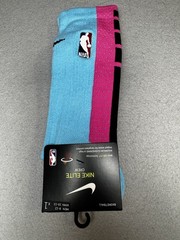 Nike Miami Heat 2019/20 City Edition Elite Crew Socks Blue NBA Size L 8–12 NEW