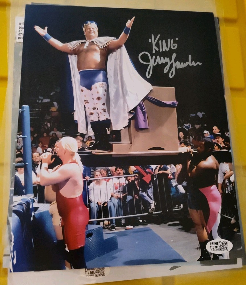 Jerry “King” Lawler Signed WWE 8×10 Photo w/ Prime Time Inscribed AUTOGRAPH COA