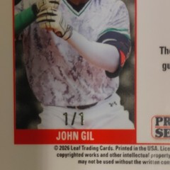 Leaf 2026 Pro Set Prospects John Gil Autograph 1/1 89AM-JG2