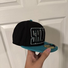 New Era 59FIFTY Fitted San Jose Sharks NHL Cap Hat Black/Teal Size 7 1/8
