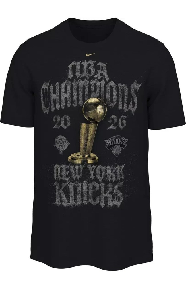 New York Knicks Nike Black 2026 NBA Finals Champions Locker Room T-Shirt Medium