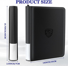 Top Loader Binder – Holds 324 Cards ,9-Pocket Side-Loading Card Binder Ringless
