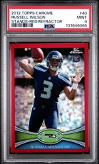 2012 TOPPS CHROME 40 RUSSELL WILSON STANDS-RED REFRACTOR 17/25