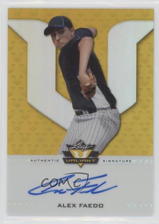 2017 Leaf Valiant Draft Yellow 4/10 Alex Faedo #BA-AF1 Auto 8k4