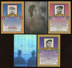 1992 Gold Entertainment Babe Ruth Series Complete 5 Card Hologram Set