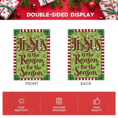 AVOIN colorlife Jesus Is The Reason For Season House Size-28 x 40&Prime;, Green