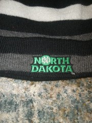 North Dakota Fighting Hawks beanie hat Black,White, and Gray