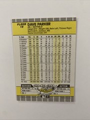 1989 Fleer Dave Parker Oakland Athletics #19
