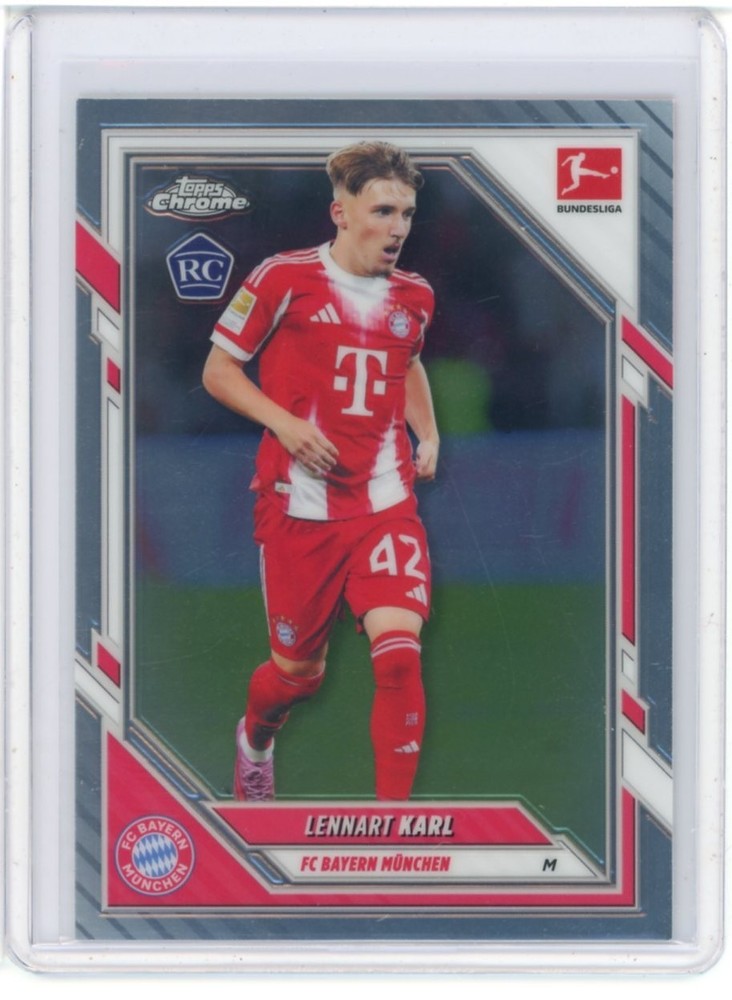 2025-26 TOPPS CHROME BUNDESLIGA BASE ROOKIE LENNART KARL #82