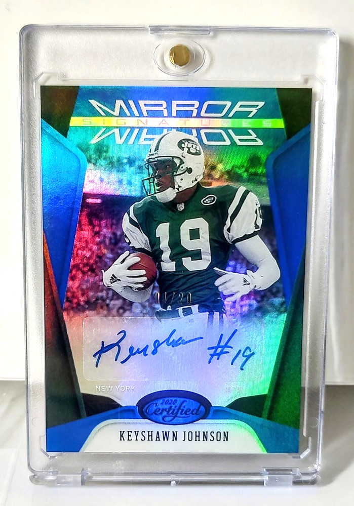 2020 Panini Certified Mirror Signatures Keyshawn Johnson Mirror Blue Auto /20 SP