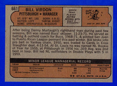 1972 TOPPS #661 BILL VIRDON PITTSBURGH PIRATES HIGH NUMBER CARD — NR MINT