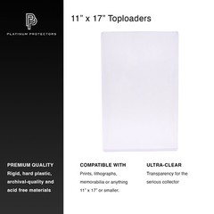 Platinum Protectors 11×17 Toploaders for Posters Lithographs Art Plastic Holders