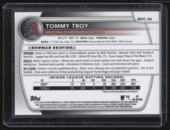 2025 Bowman Draft Sapphire Edition #BDC-36 Tommy Troy Gold Sapphire #/50