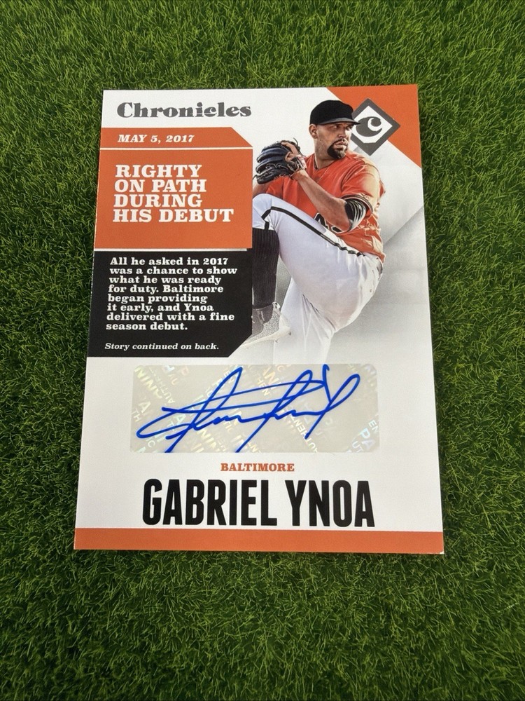 2017 Panini Chronicles #CA-GY Auto Gabriel Ynoa Baltimore Orioles AR1