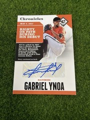 2017 Panini Chronicles #CA-GY Auto Gabriel Ynoa Baltimore Orioles AR1
