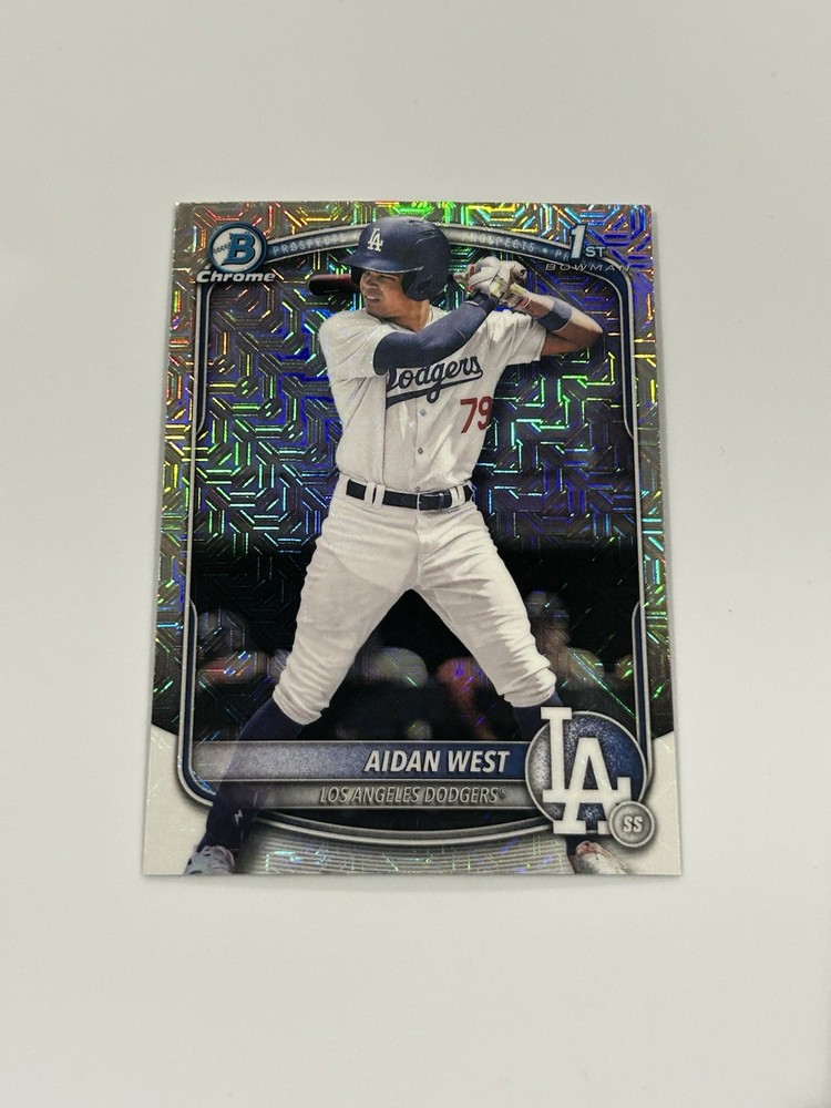 Aidan West 2025 Bowman Draft 1st Mojo Refractor BDC-6 Dodgers