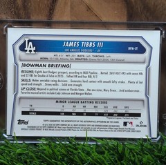 2026 Bowman James Tibbs III Prospect Autograph Auto #BPA-JT