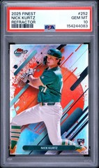 Nick Kurtz 2025 Finest Refractor #252 RC PSA 10 2025 AL ROY Ultra Low Pop 7