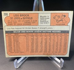 1972 Topps HOF Lou Brock #200 Cardinals VGEX Vintage