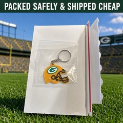 Green Bay Packers Helmet Keychain – Flexible PVC/Rubber NFL Fan Key Ring Charm