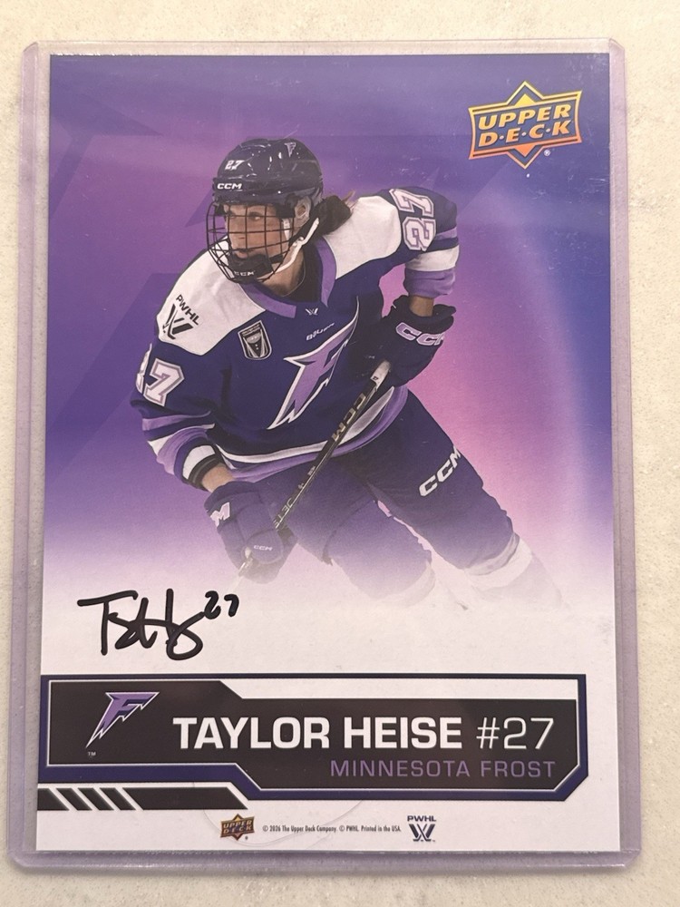 2026 National Exclusive Upper Deck Fleer Taylor Heise Auto 5×7 Card 100 Signed