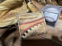 A Custom Handmade Bruce Sutter Stamped Baseball Glove Card Holder/ Wallet