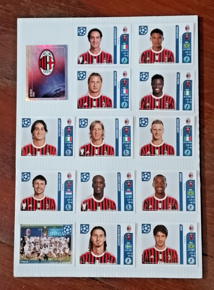 2011-12 Panini UCL Champions League AC Milan Team Lot 14 Zlatan Ibrahimovic Pato