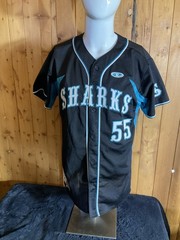 Vintage Women’s Sharks LS Baseball Jersey Adult XL Black Teal