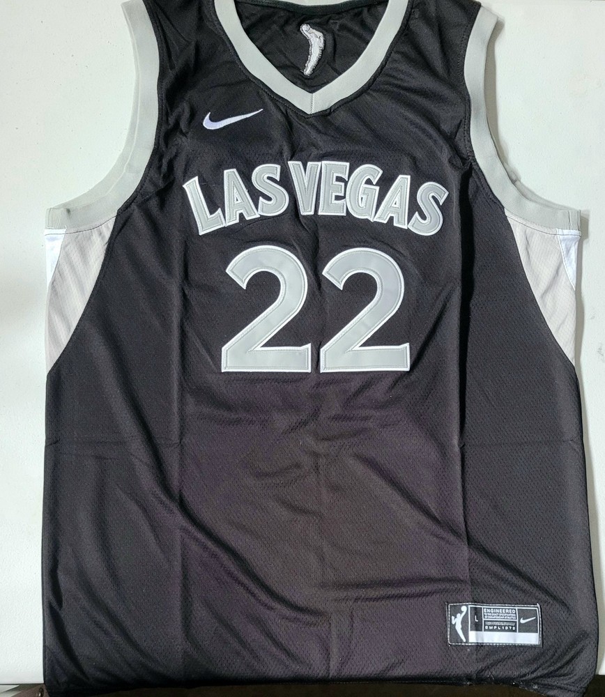 wnba A&rsquo;ja Wilson Las Vegas Aces black nike jersey sizelg