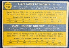 1970 TOPPS #241 AL FITZMORRIS, SCOTT NORTHEY (KANSAS CITY ROYALS) ROOKIE CARD