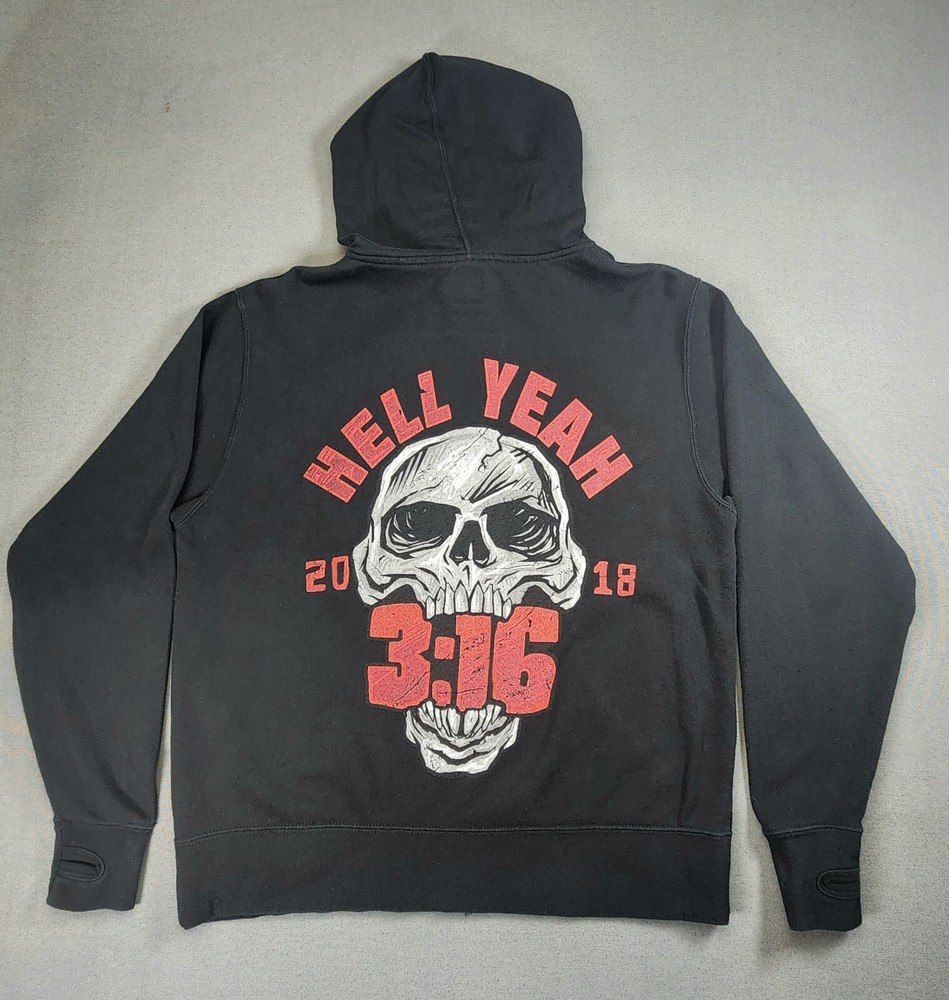 Stone Cold Steve Austin Hoodie jacket zip-up SCSA Hell Yeah Skull WWE Wrestling