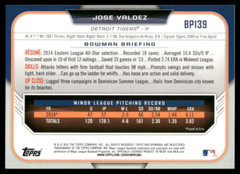 2015 Bowman Prospects Asia Black-Red BP139 Jose Valdez Tigers
