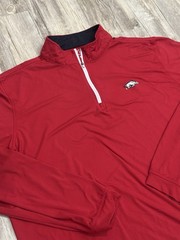 Rhoback x Arkansas Razorbacks Men’s 1/4 Zip Pullover Red Size XL *
