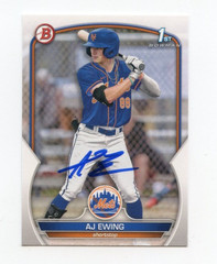 AJ EWING SIGNED AUTOGRAPHED 2023 BOWMAN DRAFT BASEBALL CARD AUTO