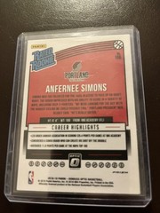 2018 Donruss Optic #186 Anfernee Simons Shock