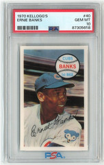 1970 Kellogg&rsquo;s Baseball – #40 Ernie Banks PSA 10 GEM MT SET BREAK!! Choice of 3