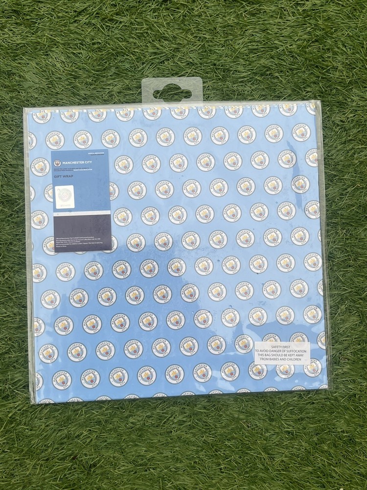 Official Manchester City 3Pk Gift Wrap Sheets 20×30 inches Christmas/birthday