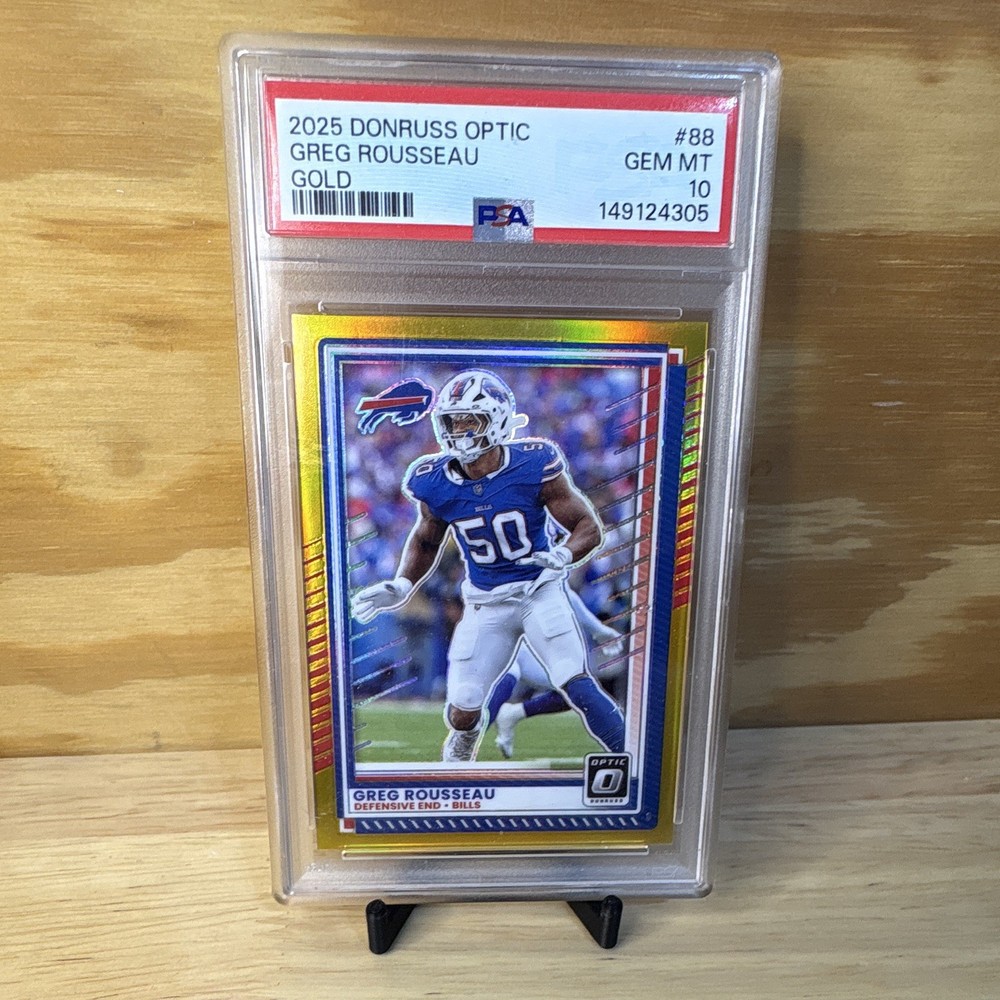 Panini Donruss Optic 2025 Greg Rousseau Gold Prizm /10 #88 Bills PSA 10💥POP 1💥