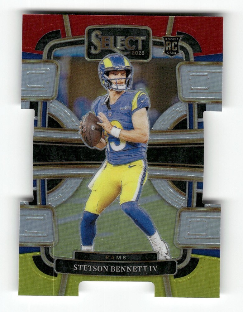 Stetson Bennett IV Rookie 2023 Panini Select #55 Red Yellow Prizms Die Cuts Rams