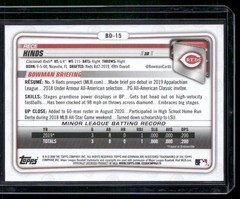 2020 Bowman Draft #BD-15 Rece Hinds Purple #/250