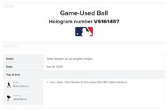 ALBERT PUJOLS HR 661+662 PASSES MAYS 5TH ALL TIME MLB GAME USED BASEBALL 9/18/20
